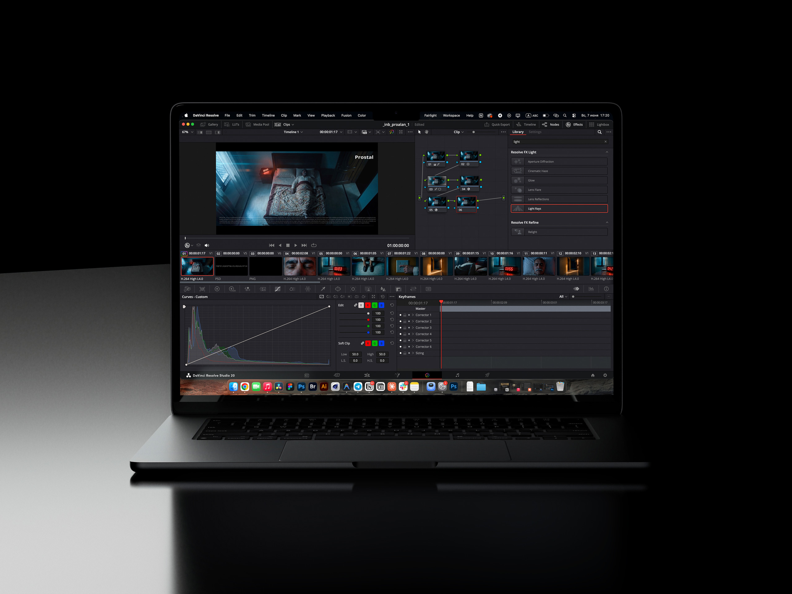 DaVinci Resolve colour grading session — Post & finishing