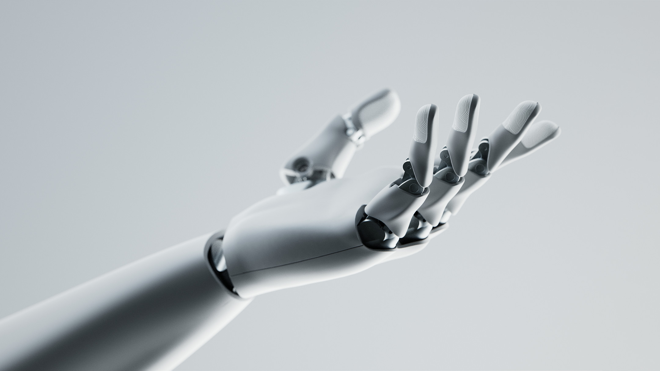 CGI render — photorealistic robotic hand